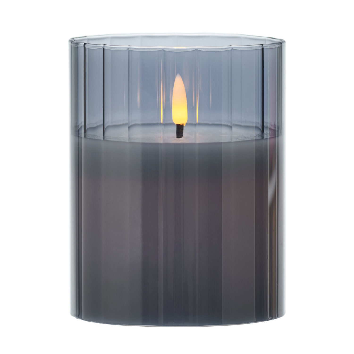 slide 2 of 2, Mikasa Smoke Luster 5-Inch LED Wax-Filled Candle, 1 ct
