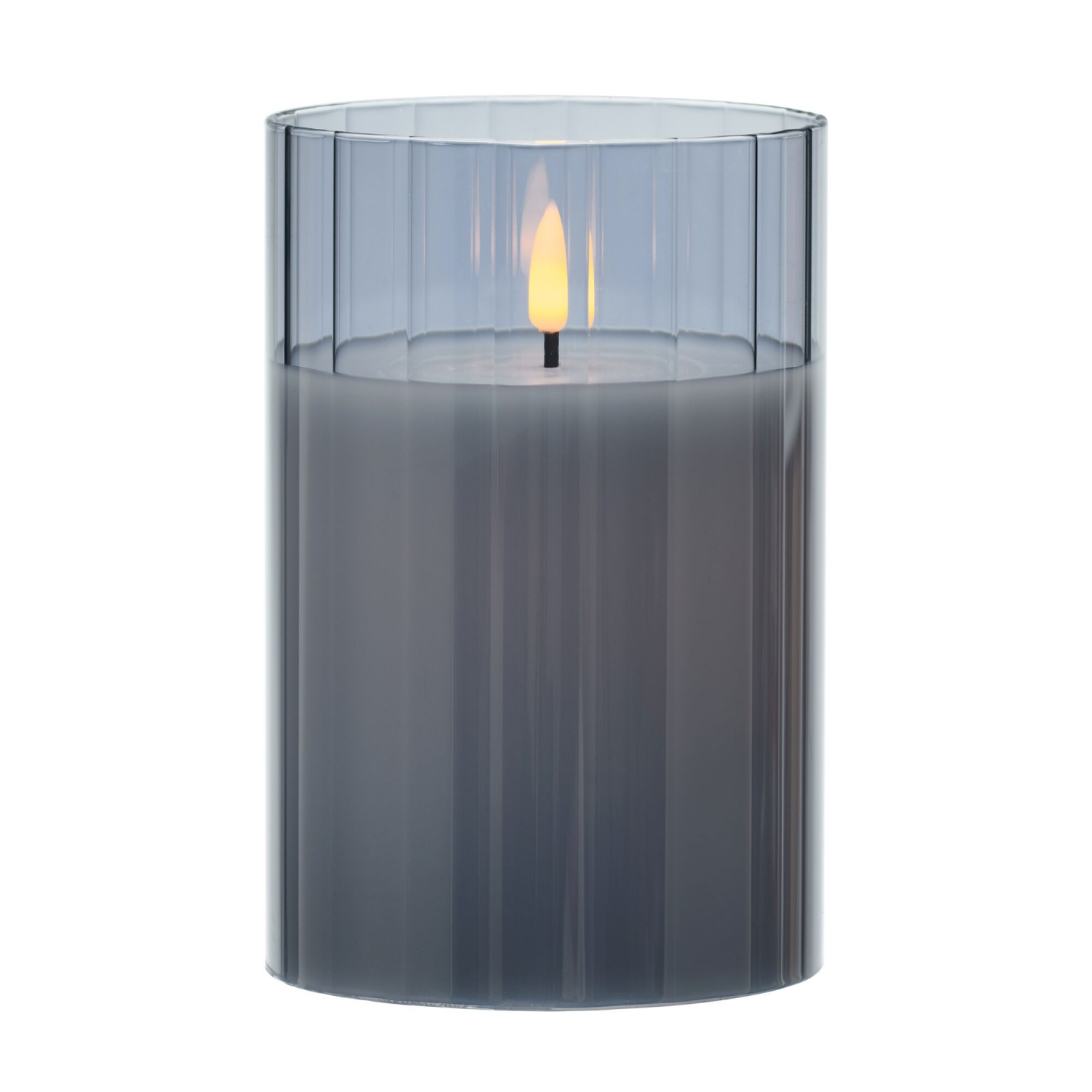 slide 2 of 2, Mikasa Smoke Luster 6-Inch LED Wax-Filled Candle, 1 ct