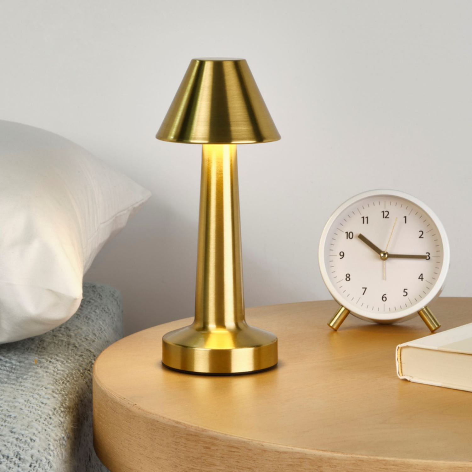 slide 2 of 2, Elements Gold 9.2 In Mini Led Recharge Metal Lamp, 1 ct