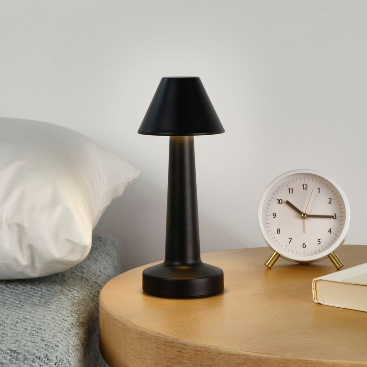 slide 2 of 2, Elements Black 9.2 In Mini Led Recharge Metal Lamp, 1 ct