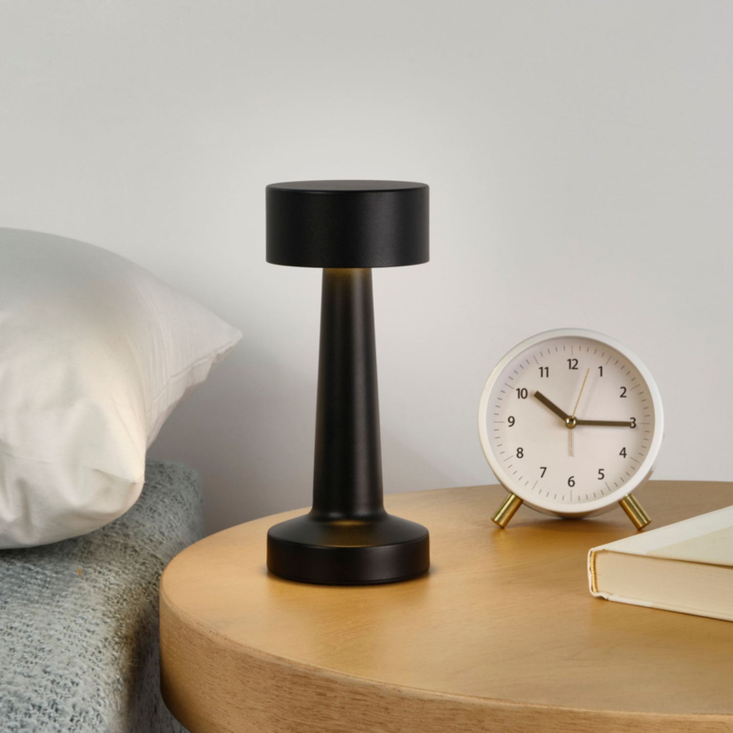 slide 2 of 2, Elements Black 8 In Minin Led Recharge Metal Lamp, 1 ct