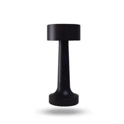Elements Black 8 In Minin Led Recharge Metal Lamp