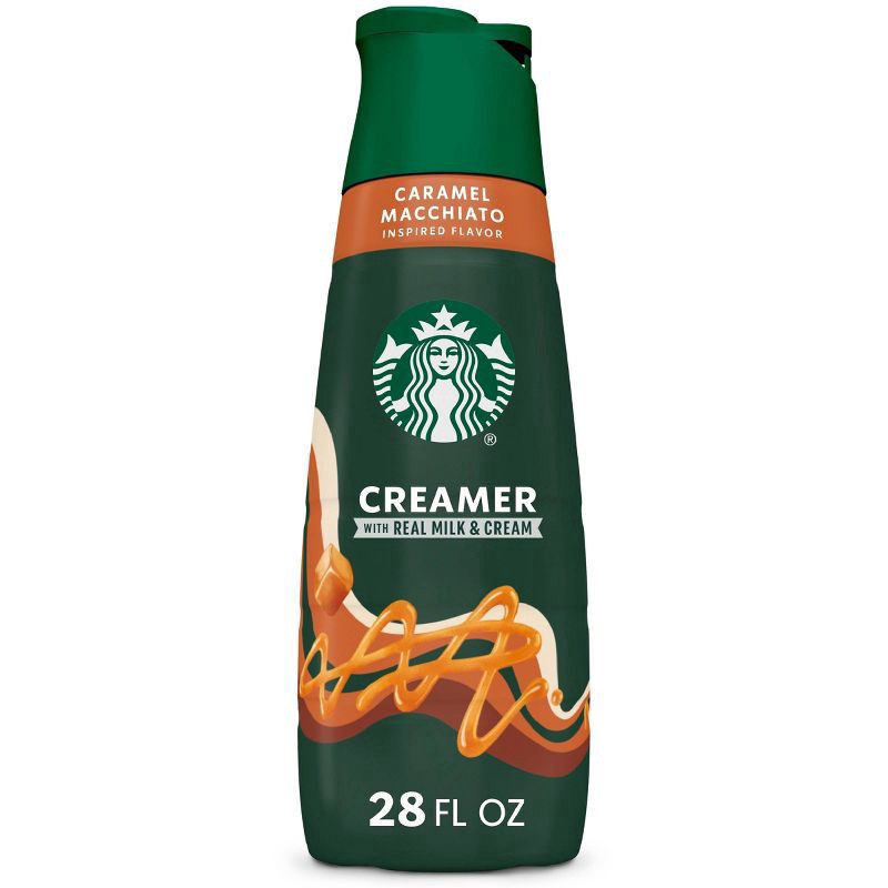 slide 1 of 3, Starbucks Caramel Flavored Coffee Creamer, Inspired by Caramel Macchiato, 28 fl oz