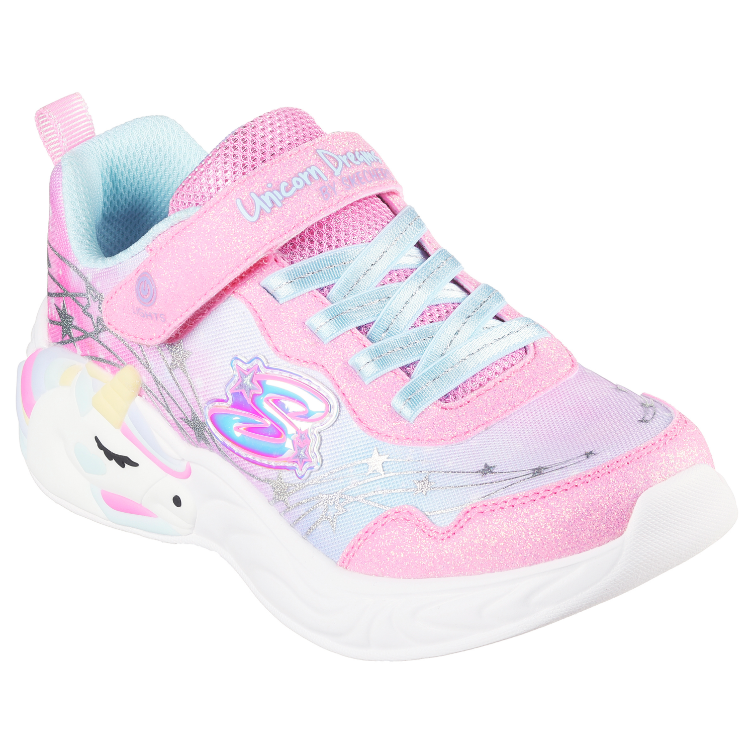 slide 1 of 4, Skechers Girls' Unicorn Dreams Athletic Shoes, Pink, Size 12, 1 ct