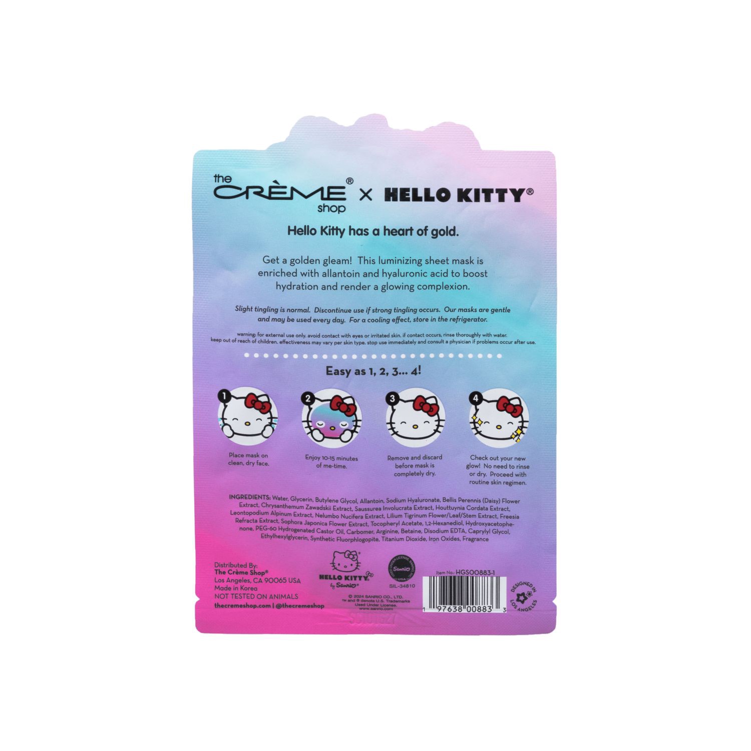 slide 2 of 2, The Creme Shop X Hello Kitty Ready Set Glow Sheet Mask, 1 ct