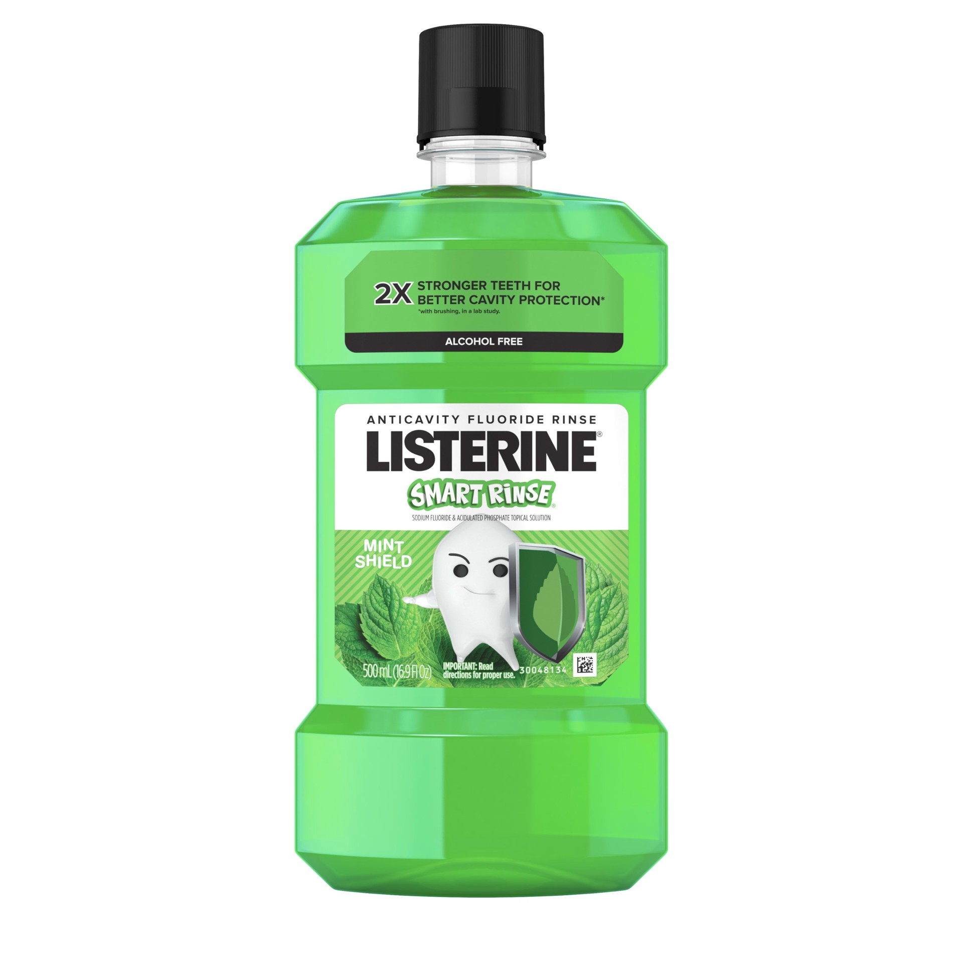 slide 1 of 7, Listerine Smart Rinse Kids Alcohol-Free Anticavity Sodium Fluoride Mouthwash, ADA Accepted Oral Rinse for Dental Cavity Protection, Mint Shield Flavor for Children's Oral Care, 500 mL, 500 ml