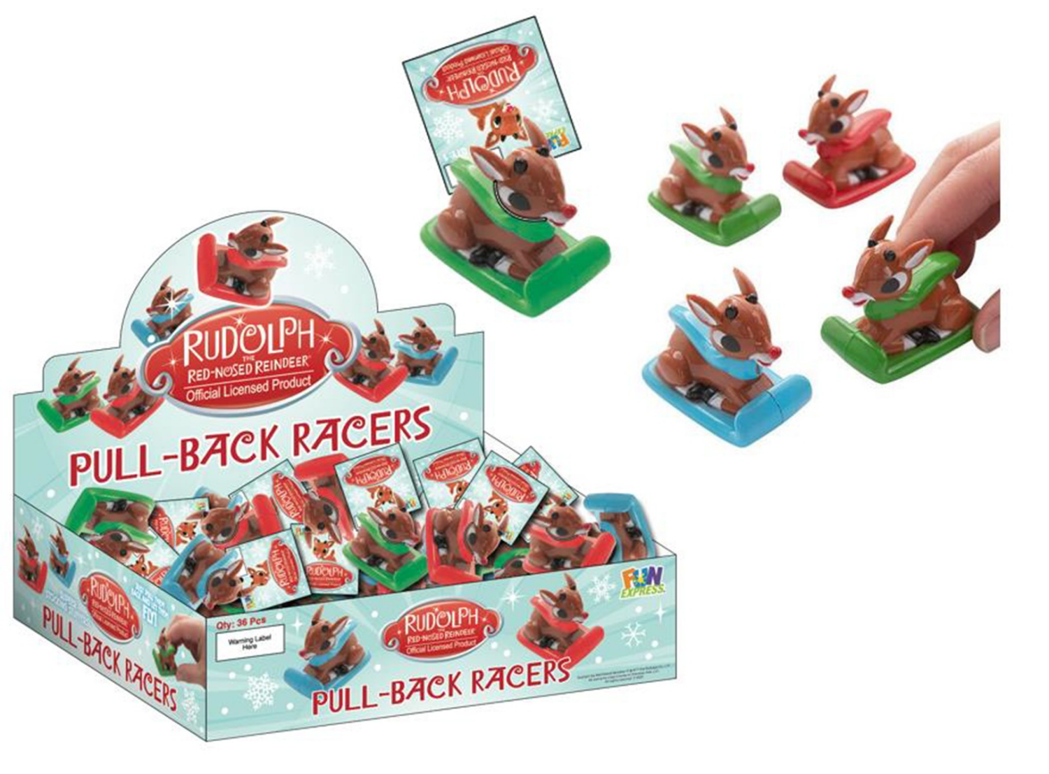 slide 1 of 1, Rudolph Pullback Racer, 1 ct