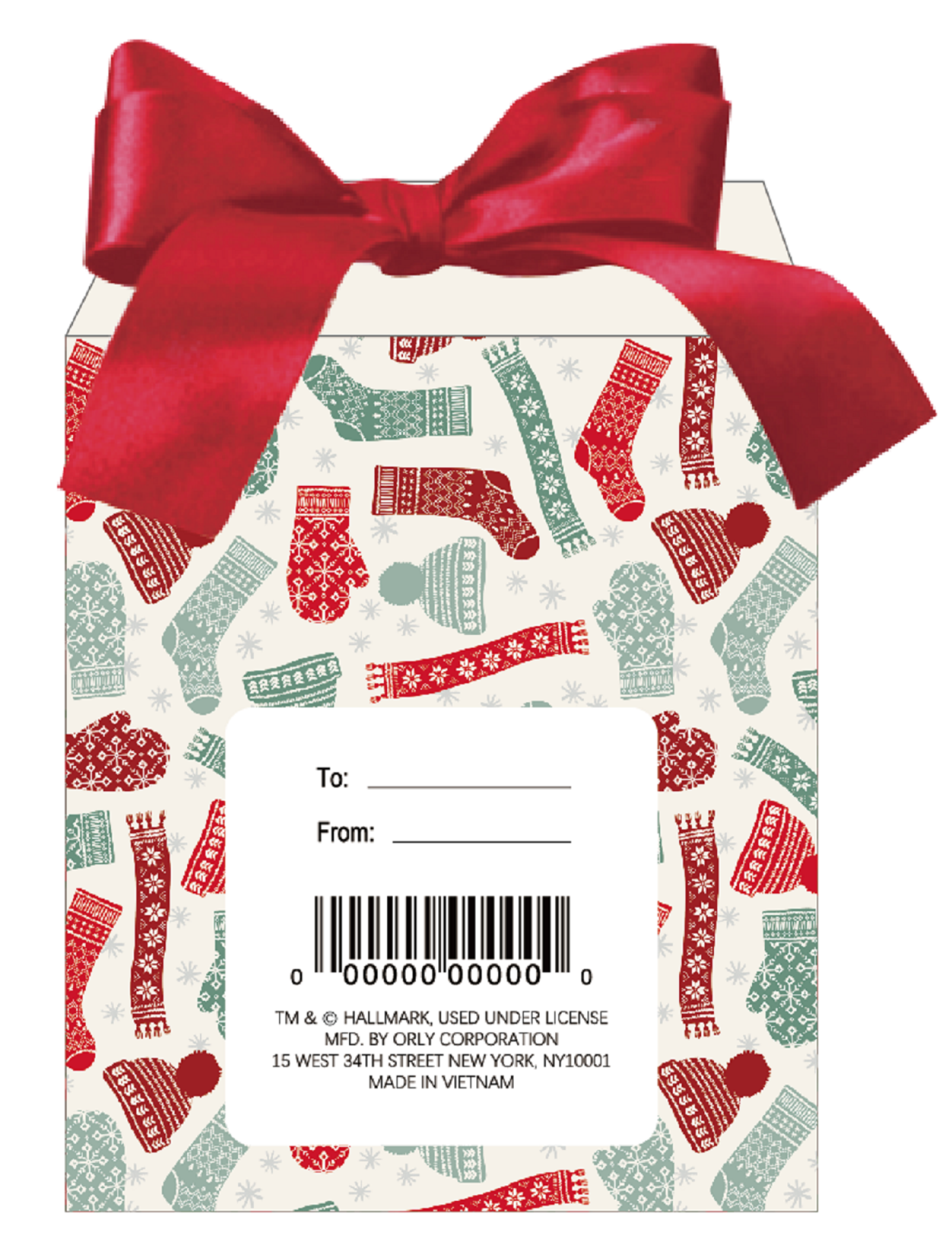 slide 2 of 2, 12oz Decal Glass With Matching Box-Happy Holiday-Red hat, 12 oz