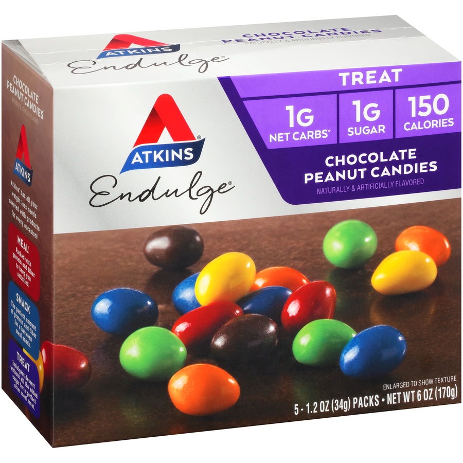 slide 2 of 8, Atkins Endulge Chocolate Peanut Candies, 5 ct; 1.2 oz