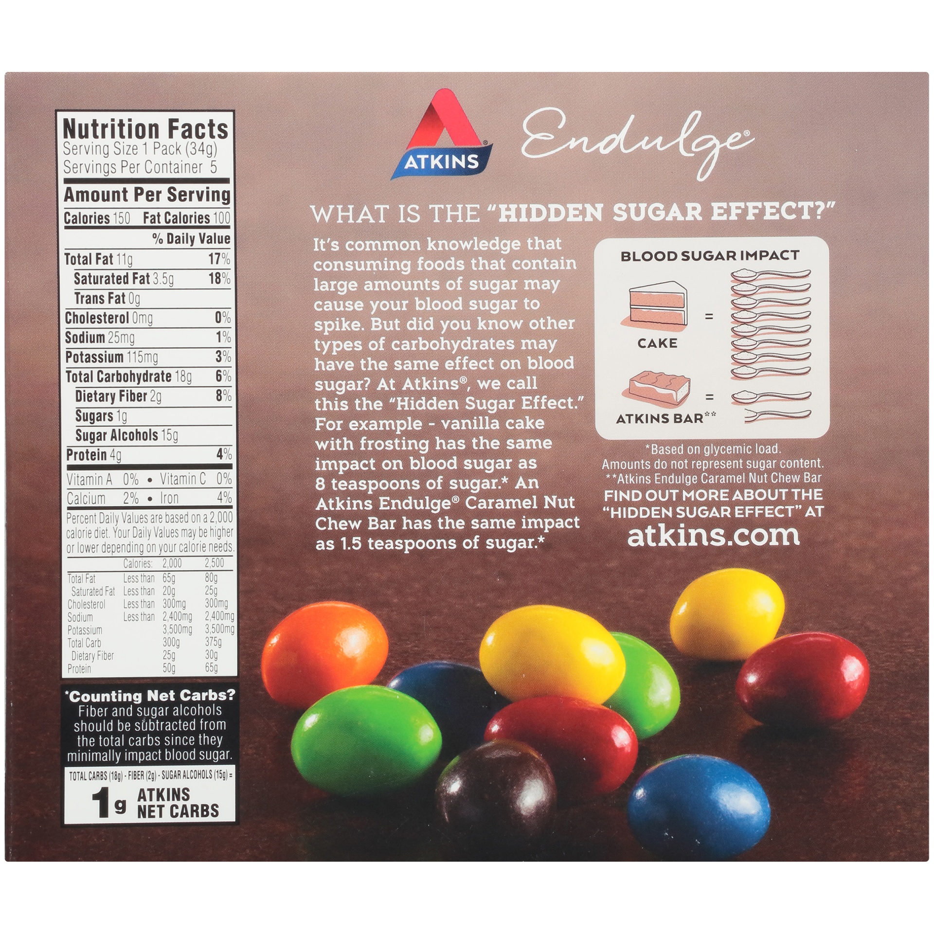 slide 6 of 8, Atkins Endulge Chocolate Peanut Candies, 5 ct; 1.2 oz