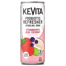 Kevita Strawberry Acai Coconut Sparkling Probiotic Refresher 12 Ounces