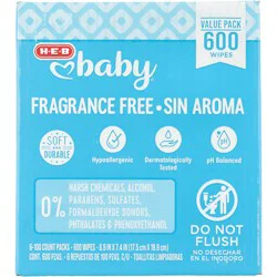 H-E-B Baby Wipes - Fragrance Free, Value Pack