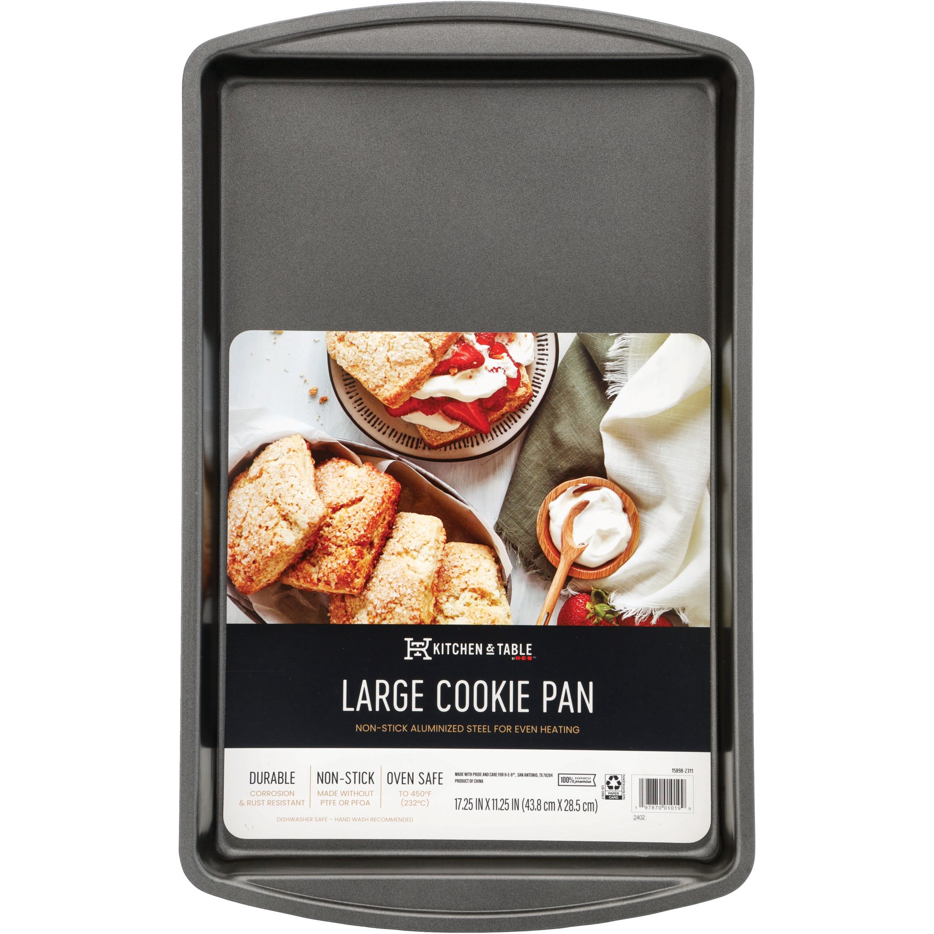 slide 1 of 1, Kitchen & Table by H-E-B Cookie Pan - Gun Metal, 17.25ftft x 11.25ftft