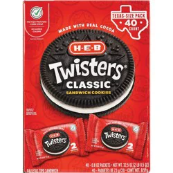 H-E-B Twisters Sandwich Cookies 2-ct Packs - Texas-Size Pack