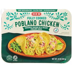 H-E-B Fully Cooked Shredded Poblano Chicken