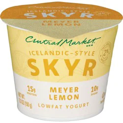 Central Market 15g Protein Icelandic Style Skyr Low Fat Yogurt – Meyer Lemon