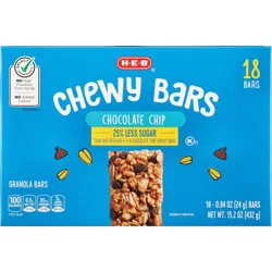 H-E-B Chocolate Chip Chewy Bars - 25% Less Sugar