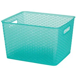 our goods Weave Storage Bin - Teal, 18 L