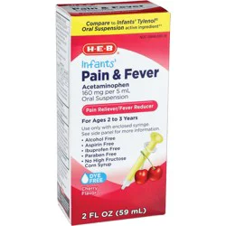 H-E-B Infant' Pain & Fever Oral Suspension - Cherry