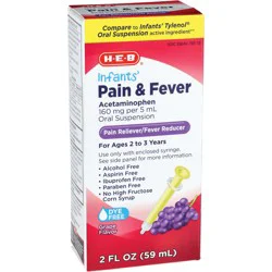 H-E-B Infants' Pain & Fever Oral Suspension - Grape