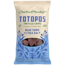Central Market Totopos Tortilla Chips - Blue Corn with Sea Salt