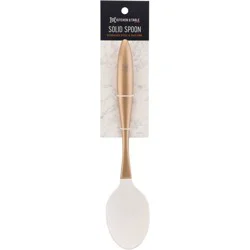 Kitchen & Table by H-E-B Stainless Steel & Silicone Solid Spoon - Gold