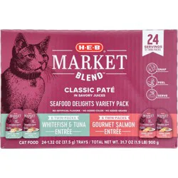 H-E-B Market Blend Split Cups Pate Wet Cat Food - Seafood Variety