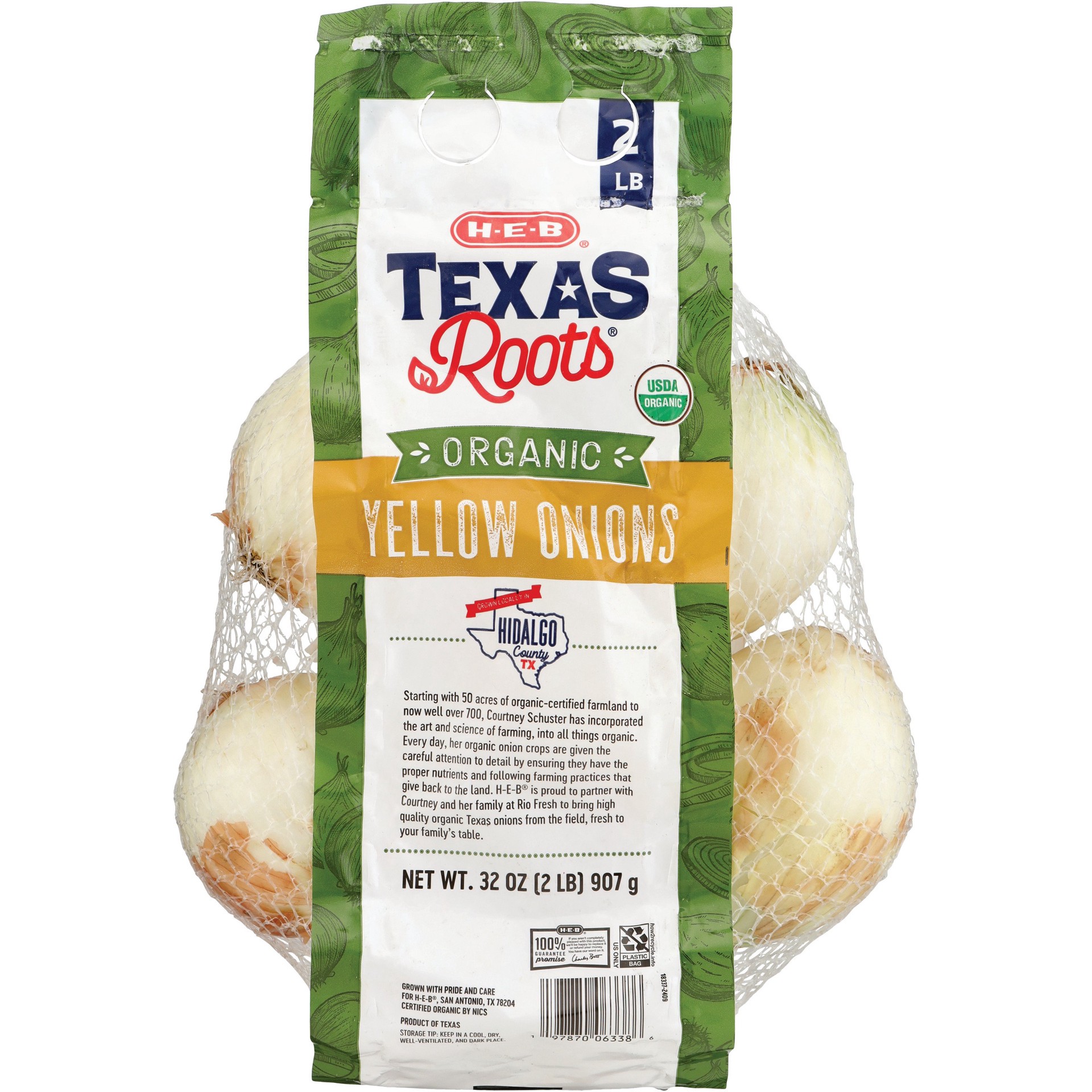 slide 1 of 1, H-E-B Texas Roots Fresh Organic Yellow Onions, 2 lb