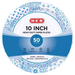 H-E-B Heavy Duty 10 in Dinner Paper Plates