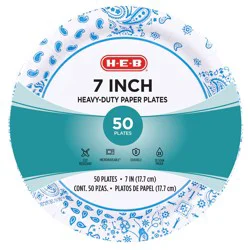 H-E-B Heavy Duty 7 in Dessert Paper Plates