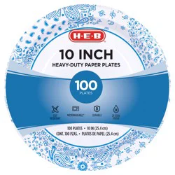 H-E-B Heavy Duty 10 in Dinner Paper Plates