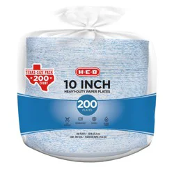 H-E-B Heavy Duty 10 in Dinner Paper Plates - Texas-Size Pack