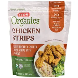 H-E-B Organics Frozen Lightly Breaded Chicken Strips
