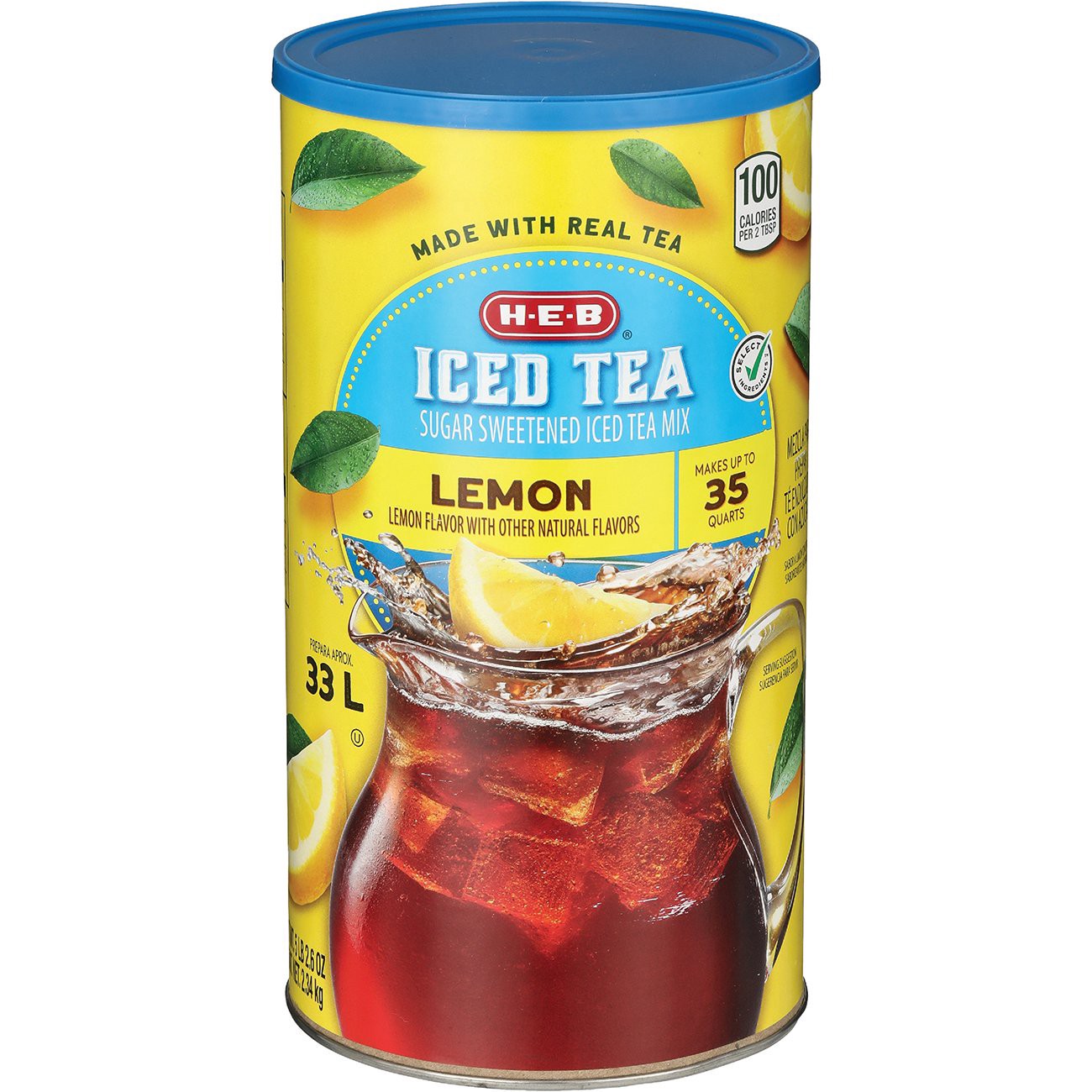 slide 1 of 1, H-E-B Sugar-Sweetened Ice Tea Mix - Lemon, 82.6 oz