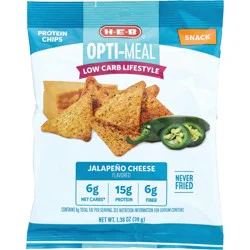 H-E-B OptiMeal Low Carb 15g Protein Jalapeno Cheese Chips