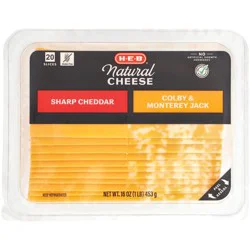 H-E-B Natural Sliced Cheese Sharp Cheddar & Colby Jack