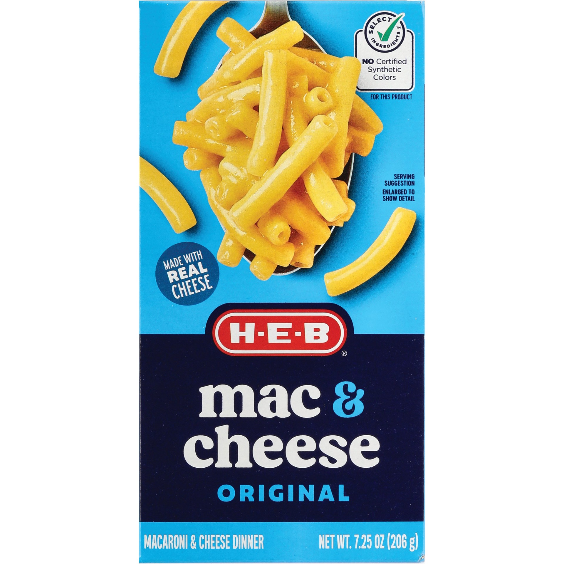 slide 1 of 1, H-E-B Macaroni & Cheese, 7.25 oz