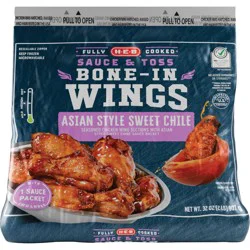 H-E-B Frozen Fully Cooked Bone-In Wings - Asian Style Sweet Chile