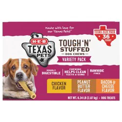H-E-B Texas Pets Tough 'N' Stuffed Dog Chew - Variety Pack