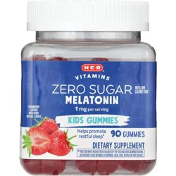 H-E-B Vitamins Kids Zero Sugar Melatonin 1 mg Gummies - Strawberry