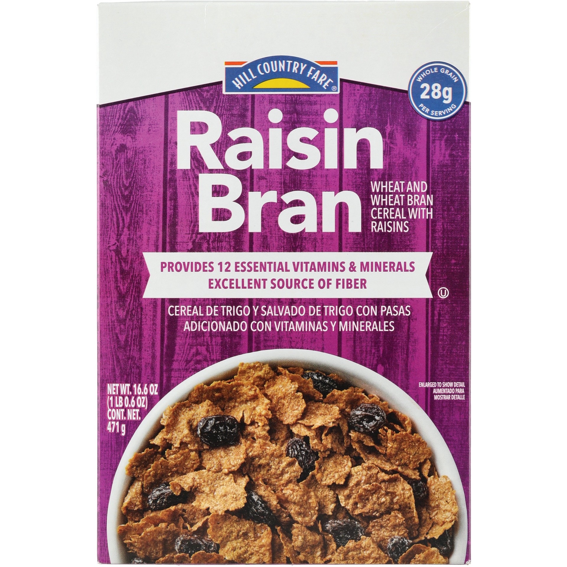 slide 1 of 1, Hill Country Fare Raisin Bran Cereal, 16.6 oz