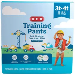 H-E-B Training Pants for Boys, 3T - 4T (32-40 lb)