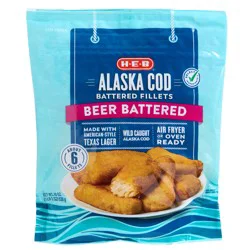 H-E-B Frozen Beer Battered Alaskan Cod Fillets