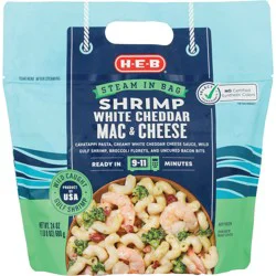 H-E-B Steam in Bag Shrimp - White Cheddar Mac & Cheese