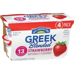 Hill Country Fare 13g Protein Blended Nonfat Greek Yogurt - Strawberry