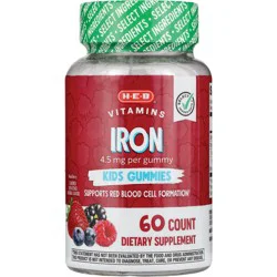 H-E-B Vitamins Kids Iron 4.5 mg Gummies