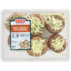 H-E-B Side Solutions - Spinach Mozzarella Stuffed Mushrooms