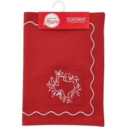 Destination Holiday Christmas Placemat - Red with Texas Pocket