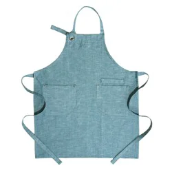 Haven + Key Two Pocket Chambray Slub Apron - Green