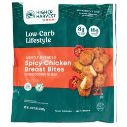 Higher Harvest by H-E-B Lightly Breaded Spicy Chicken Breast Bites - 16g Protein